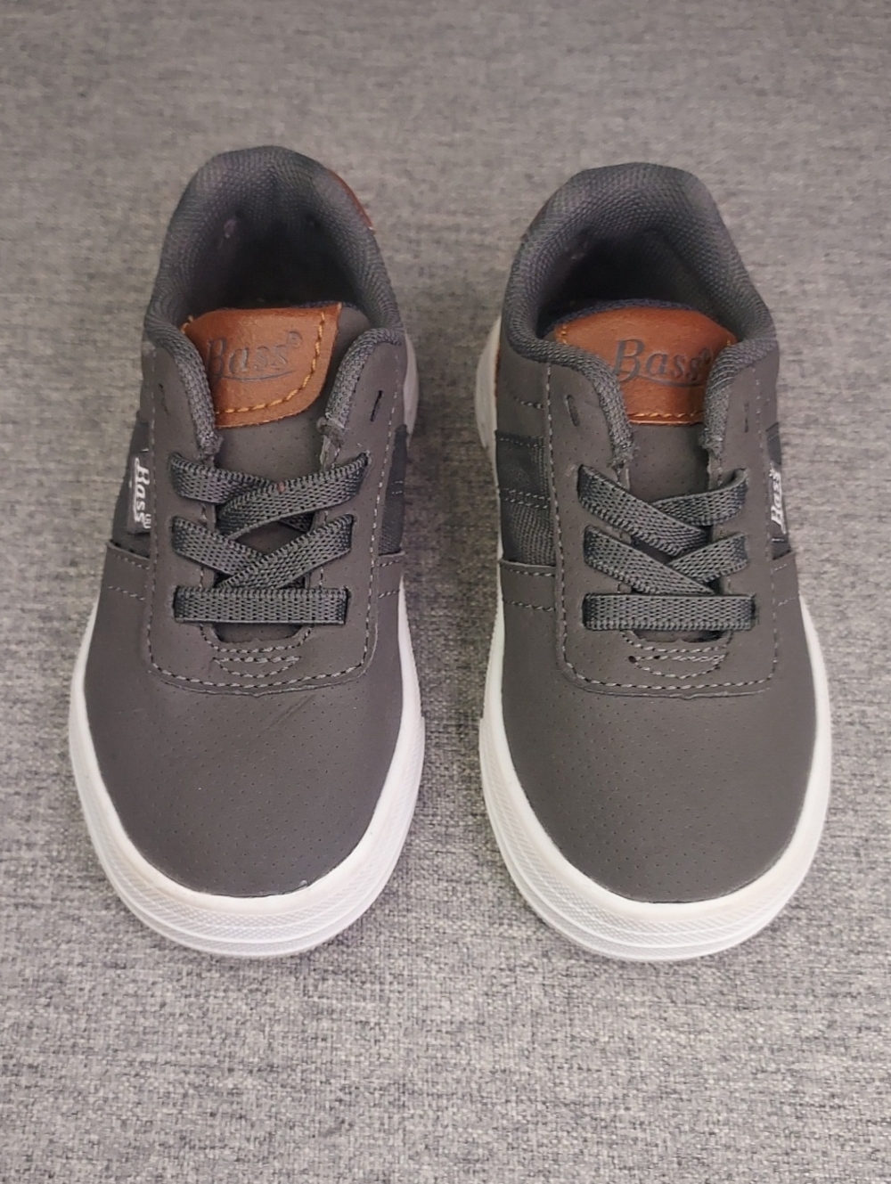 Bass Gray Brown Slip-On Elastic No Tie Sneakers Toddler Size 6 NWOT